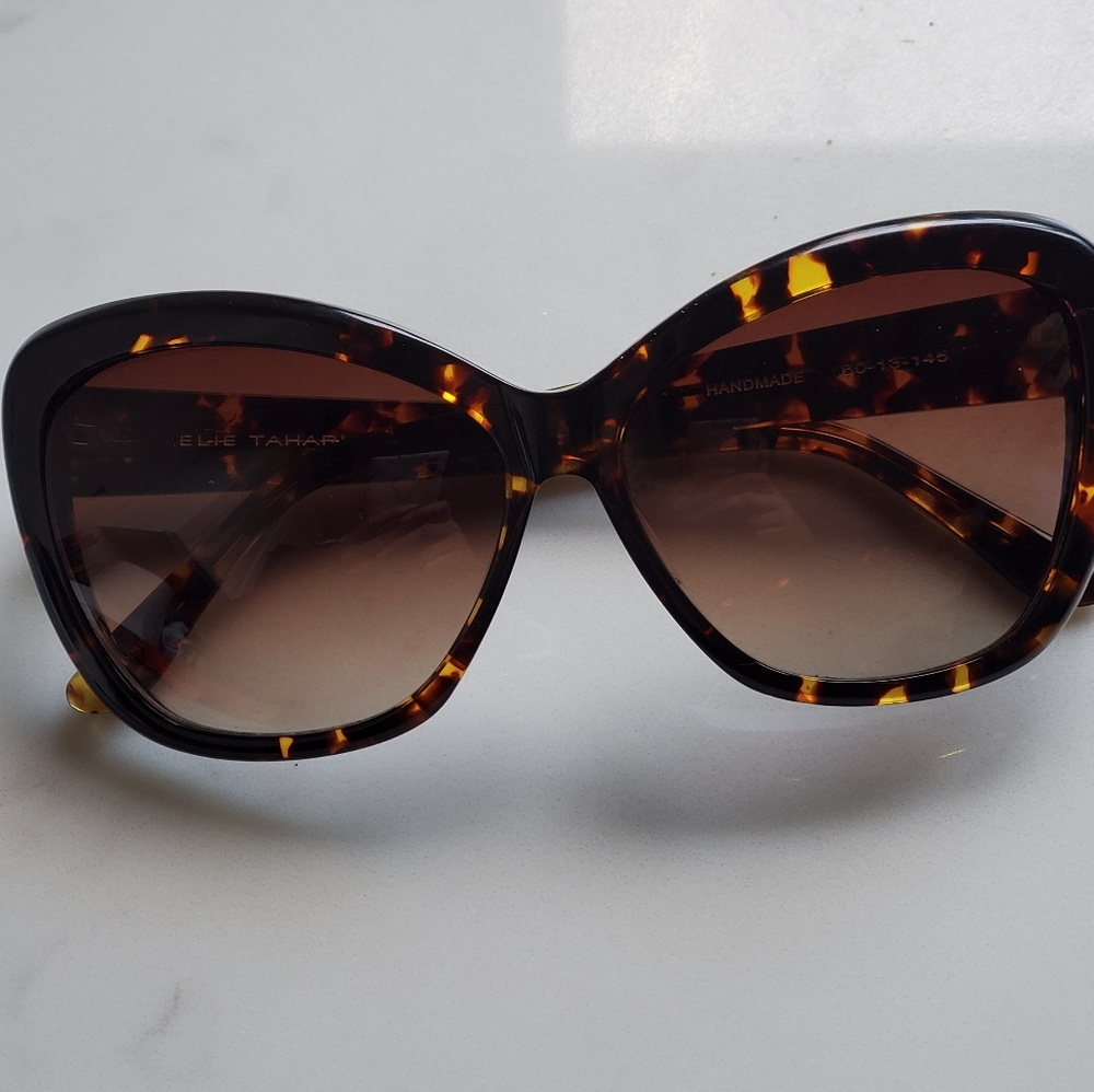 ELLIE TAHARI Brown EL118 Leopard Cateye Sunglasses - Picture 5 of 5